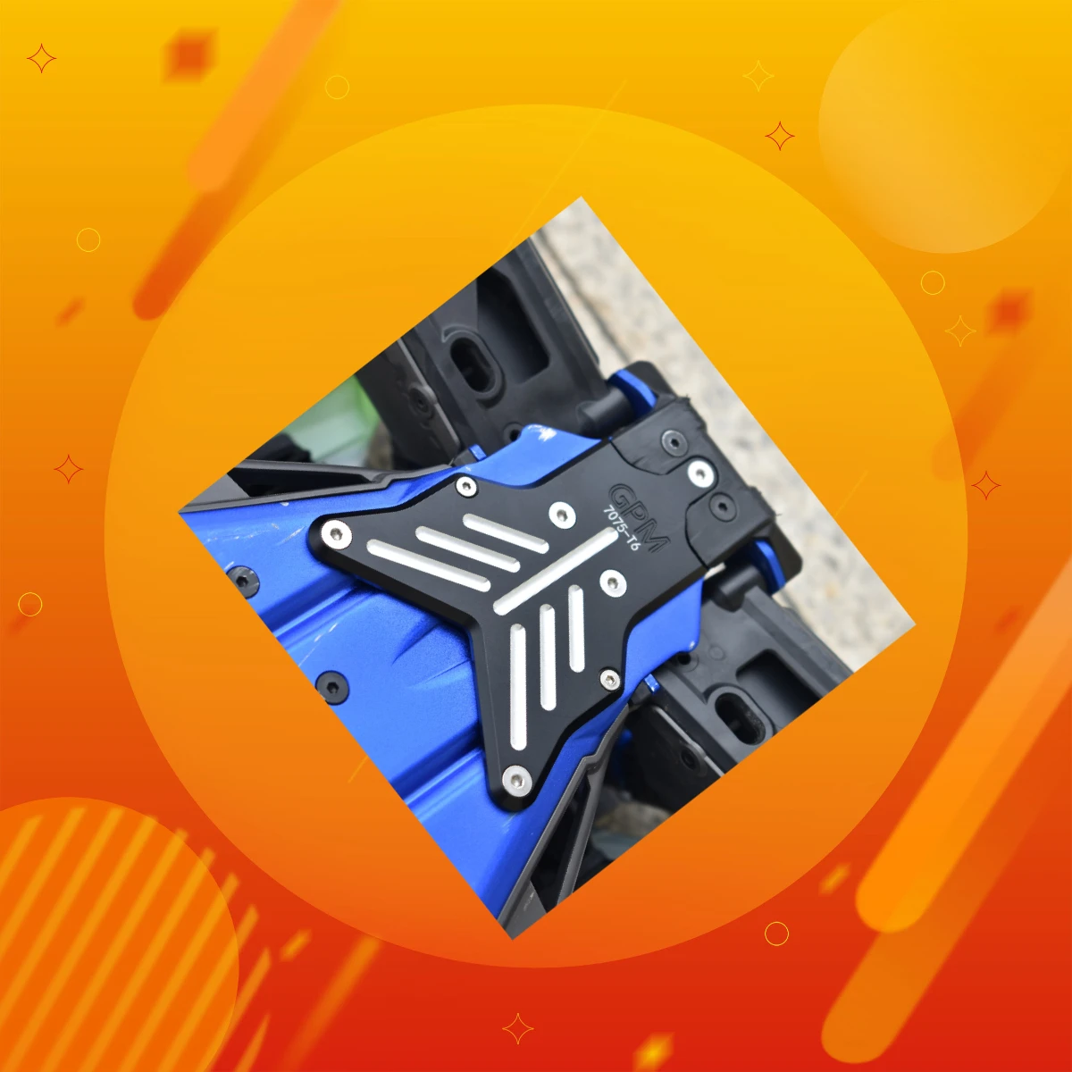 

GPM Alloy 7075 Rear Chassis Protection Plate for Traxxas, 1/8 Sledge Monster Truck, 95076-4