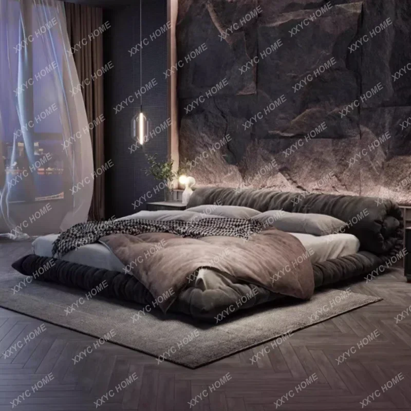 حار بيع مسند الظهر لحاف سرير مزدوج مقاوم للماء فاخر رمادي كبير خشبي الملك الحجم سرير غرفة نوم الكبار