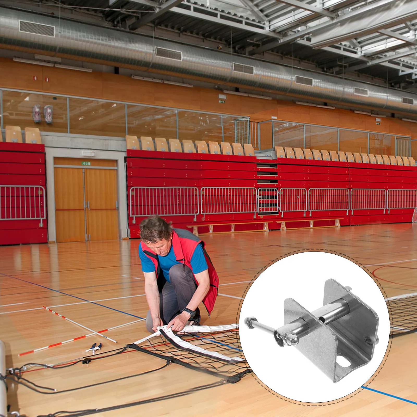Badminton Net Rope Tensioner Stainless Steel Pole Wire Tightener Easy Installation Adjustable Portable for Outdoor Sports