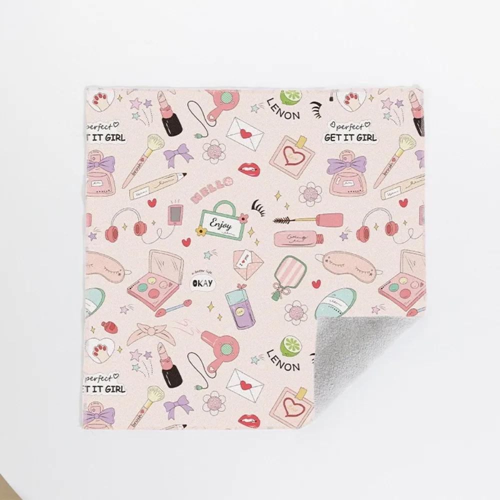 Reusable Self-adhesive Hundred Sticker Cloth Silent Cute Camera Lens Organizer Square Protection Bag Laptop Bag for Cosmetics