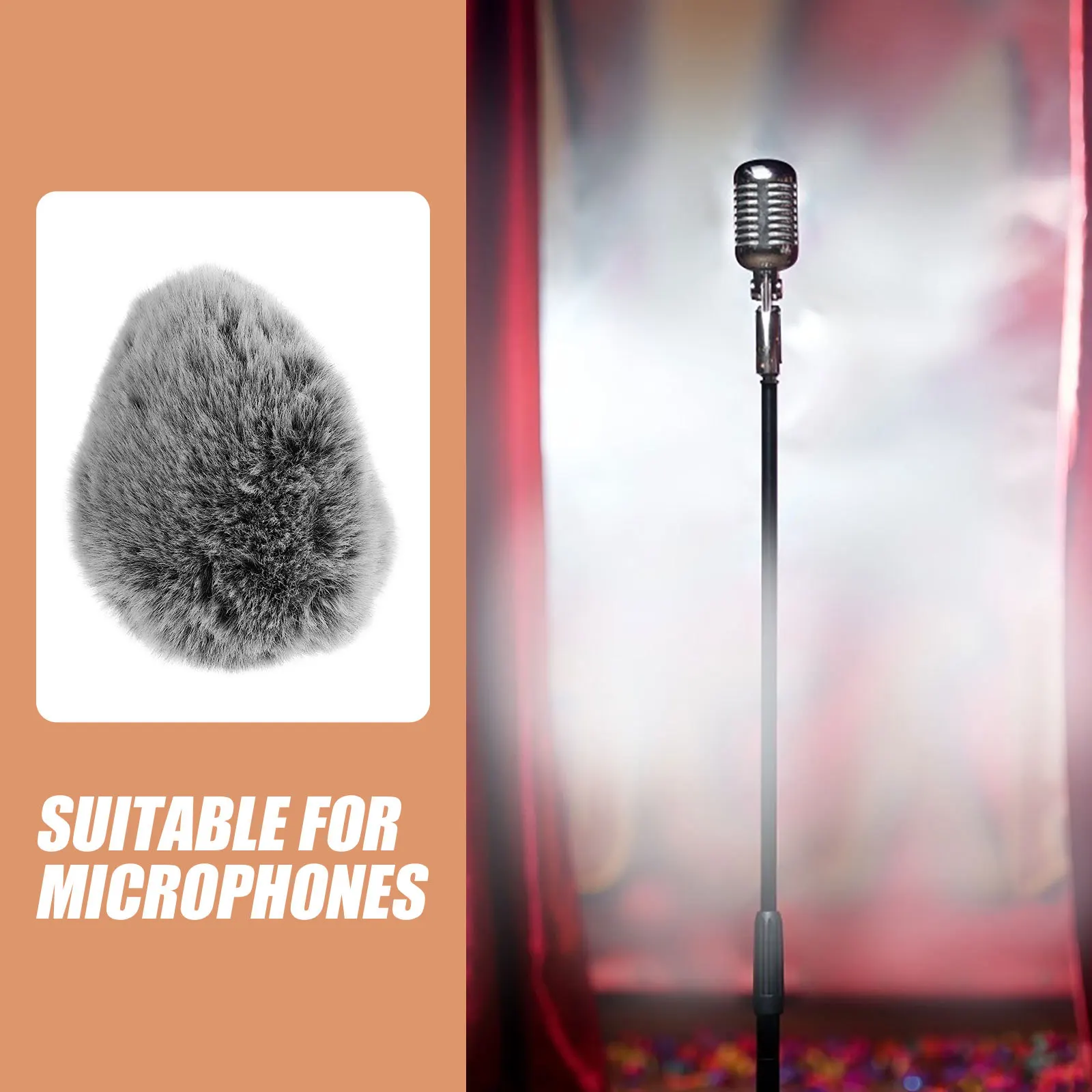 

Microphone Windscreen Muff Cover Noise Shield Soft Material Detachable Design Mic Wind Cover Outdoor Use Fur Pop Filter