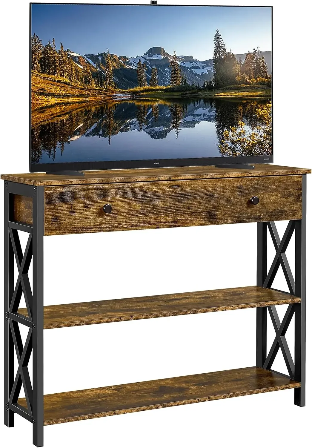 TV Stand for TV up to 45 inch, Entertainment Center with Drawer, Media Console Table with Storage Shelves, for Living Room