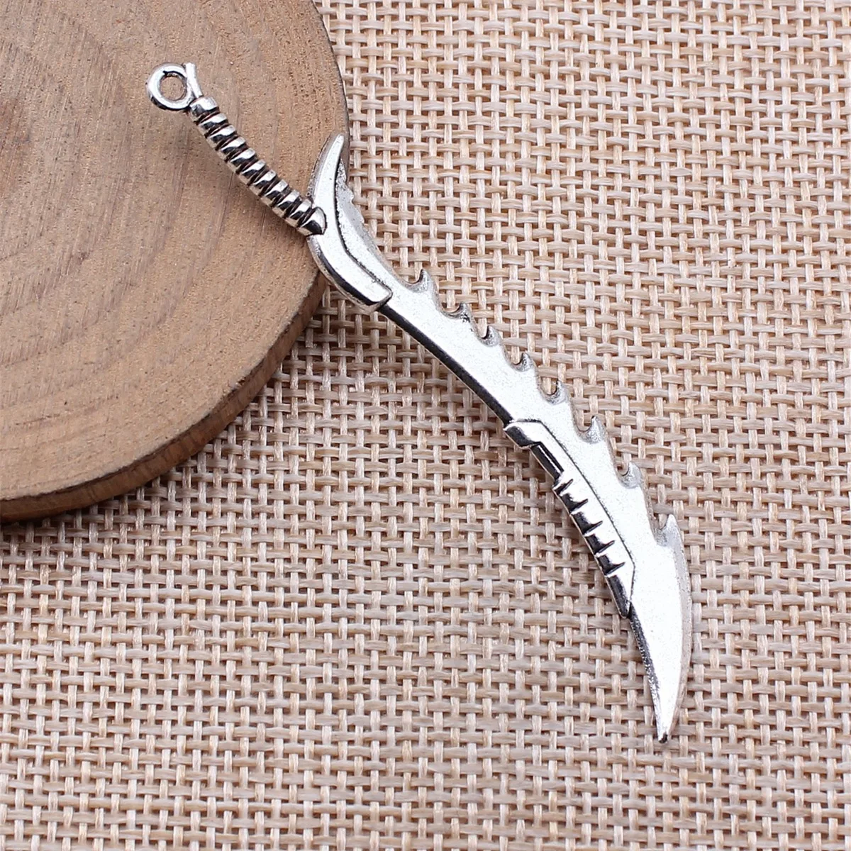 20pcs 70mm(2.76inch) Antique Silver Color Acgn Cosplay Sword, Gun, Sword And Halberd Charms Jewelry Accessories Supplies