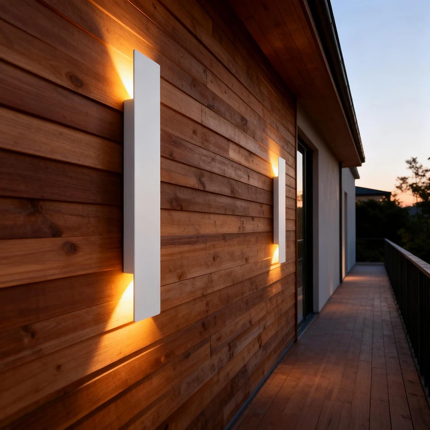 Applique murale LED extérieure IP65 étanche en aluminium haut vers le bas lumière 18W 110V/220V noir blanc pour éclairage extérieur de porche de cour