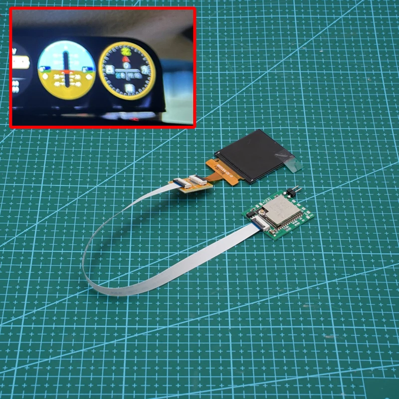 

Дисплей для пульта управления RC-моделей, 4.8-5.2В, 1.54-дюймовый экран, миниатюрная авиационная приборная панель с искусственным горизонтом для моделей самолетов с фиксированным крылом