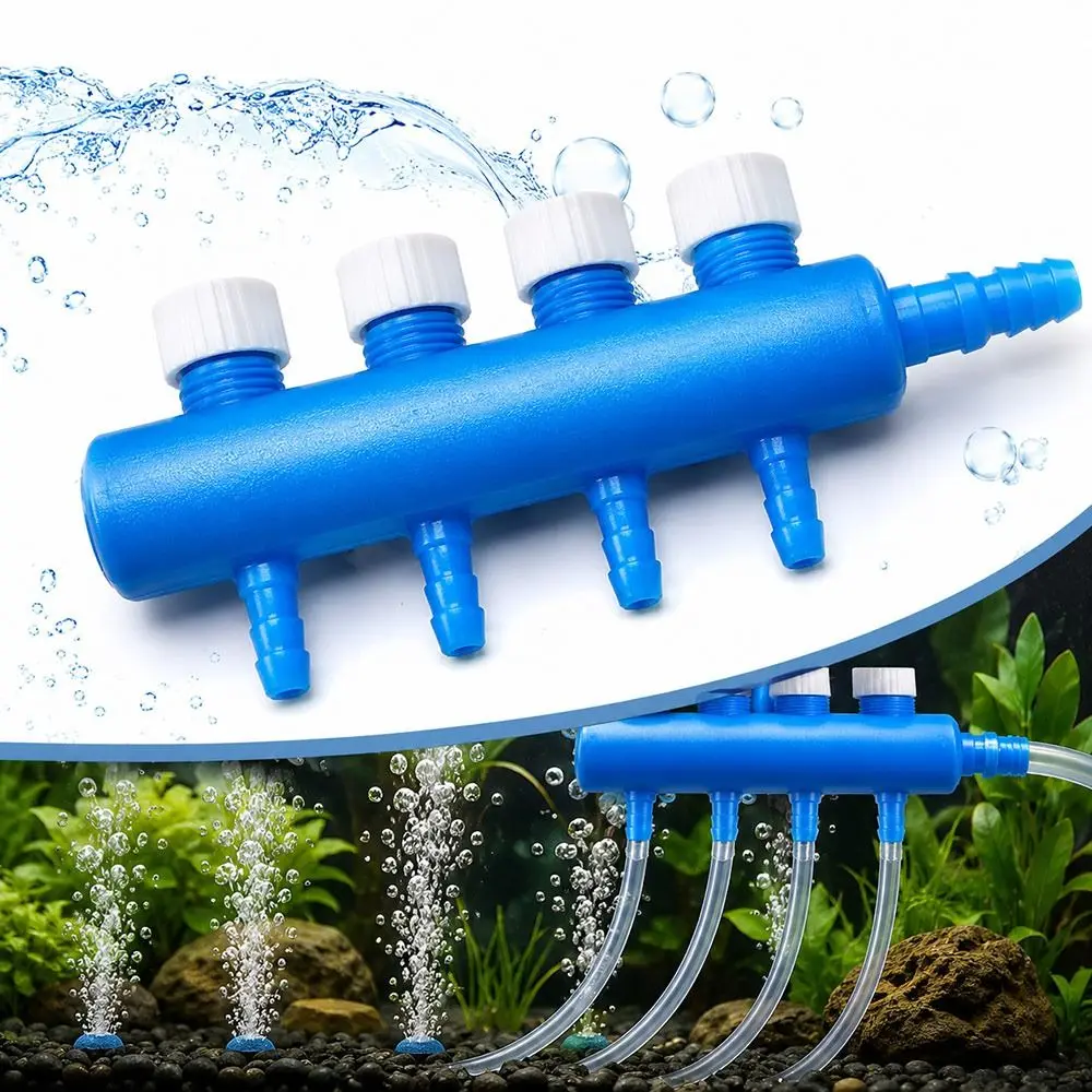 Adjustable Aquarium Air Manifold Multi Outlet Independent Control Valves Air Flow Control Valve Barbed Connectors