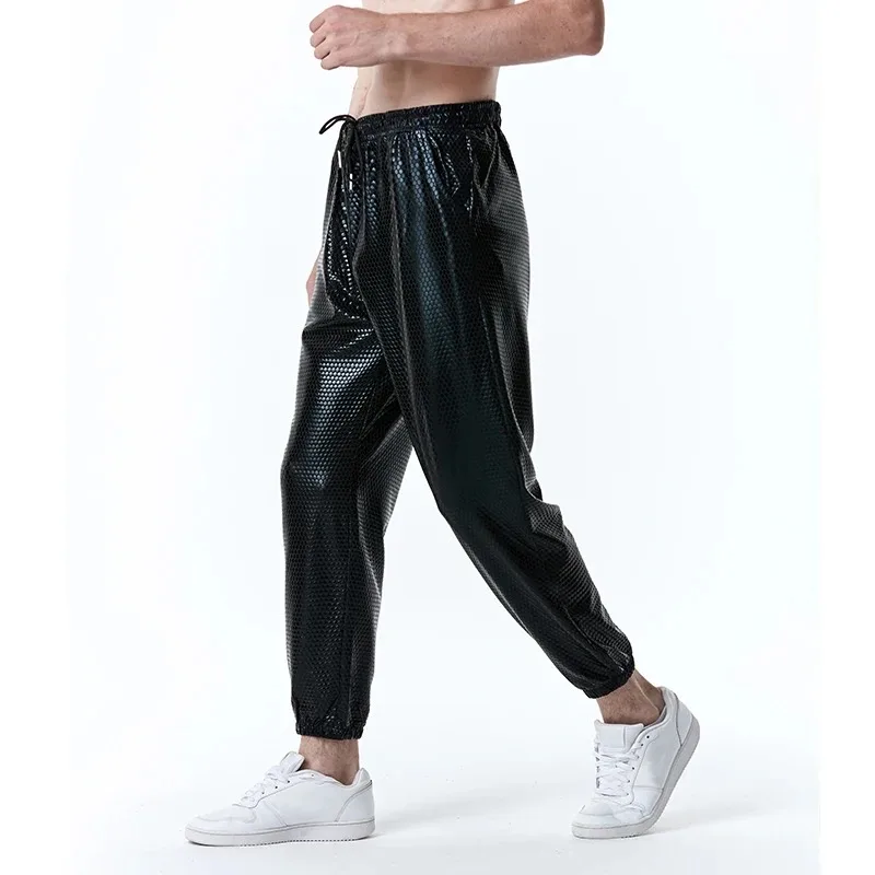 Men's Steampunk Black Metal Jogging 2024 Street Clothing Harajuku Snake Pattern Disco Party Halloween Sports Pants