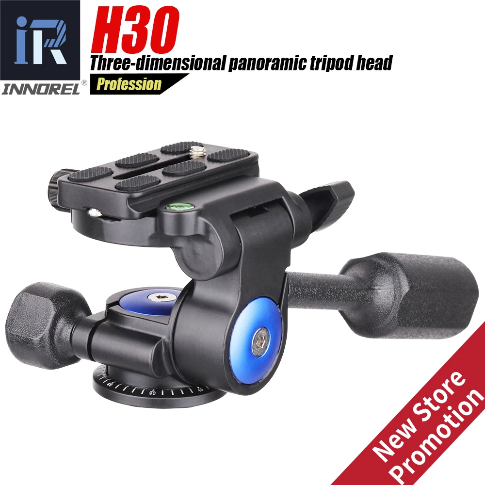 

INNOREL H30 Professional Tripod Pan Head 360 Degrees Smooth Rotation Hydraulic/Fluid Damping Aluminum Alloy Mini Phone Video