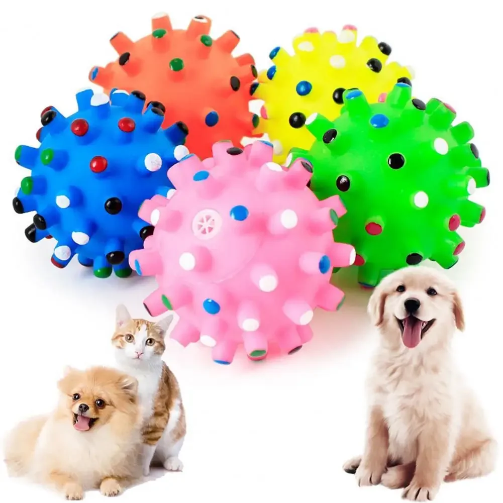 1 STKS Willekeurige Kleur Compact Leuke Hond Bal Speelgoed Multi-color Hond Bal Piepend Speelgoed voor Huisdier