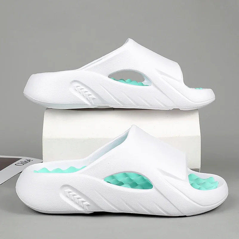 

Casual Slides 2025 Men's Sandals Slippers Indoor Outdoor Lightweight Beach Shoes Soft Sole Anti-Slip Big Size Casual Slides