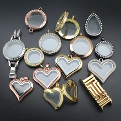 10pcsGlass Floating Living Memory Locket Necklace Keychain Bracelet Jewelry Charms Photo Collars For Women Ashes Birthstone Gift