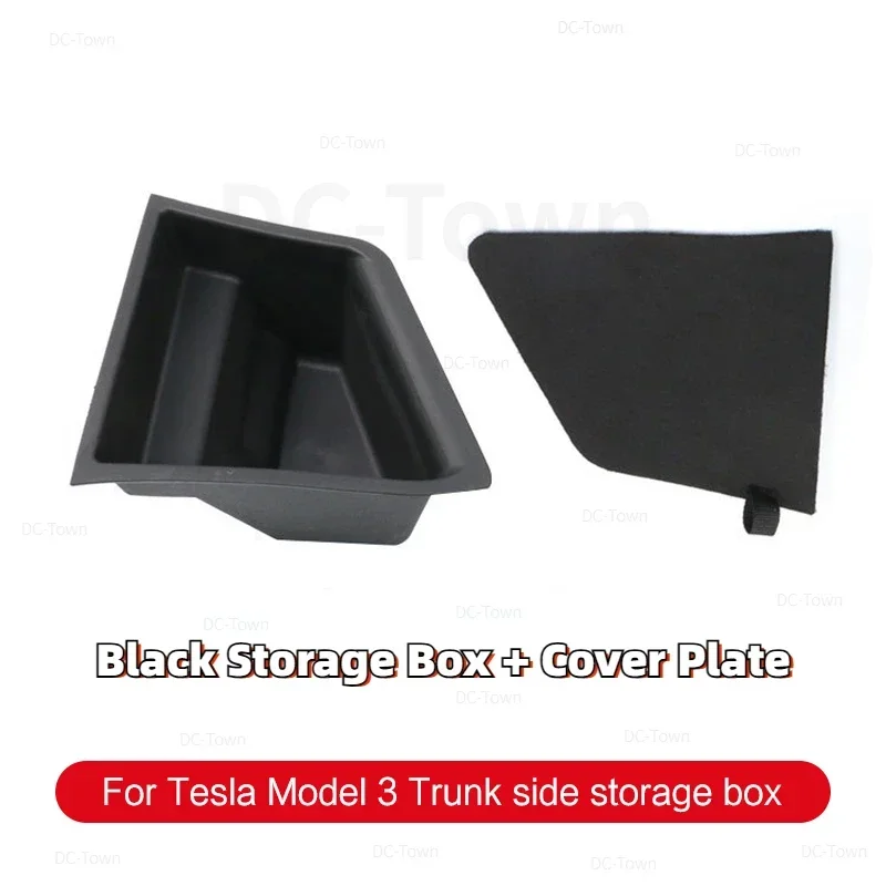 

Rear Trunk Storage Box for Tesla Model 3 Left Side Space Organizer Box with Pull Rope Car Interior Accessories 2021-2023 Model3