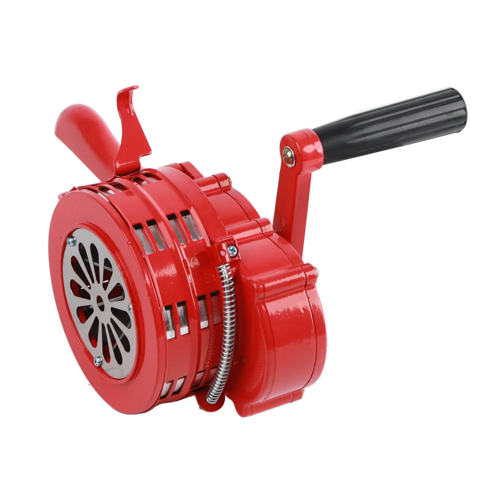 Portable Hand Crank Siren 120DB Alarm Metal Housing Red Manual Operated Alarm For Schools Troops factories