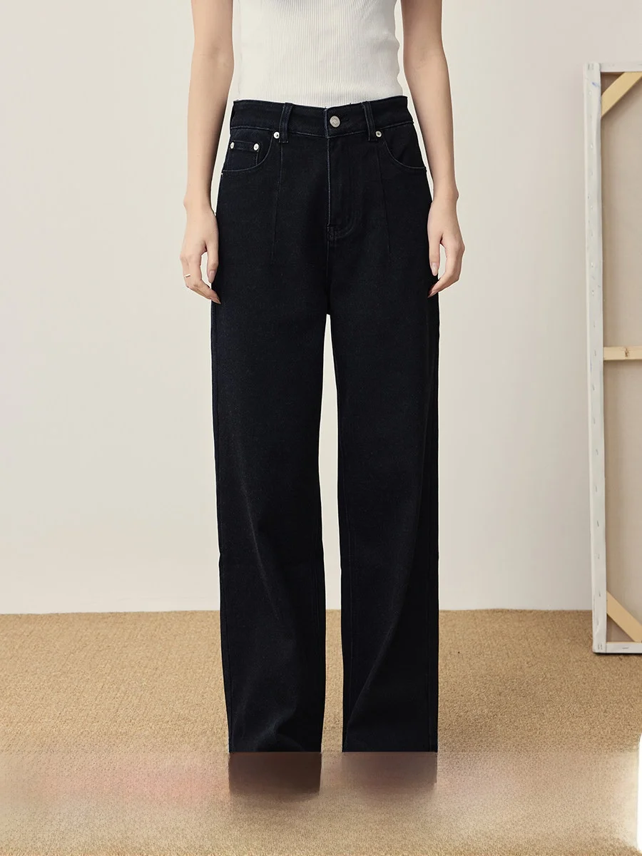 

Джинсы Bla Slim с высокой талией и прямым кроем CAREMIND, повседневные хлопковые джинсы, женские свободные брюки-клеш, зимняя коллекция