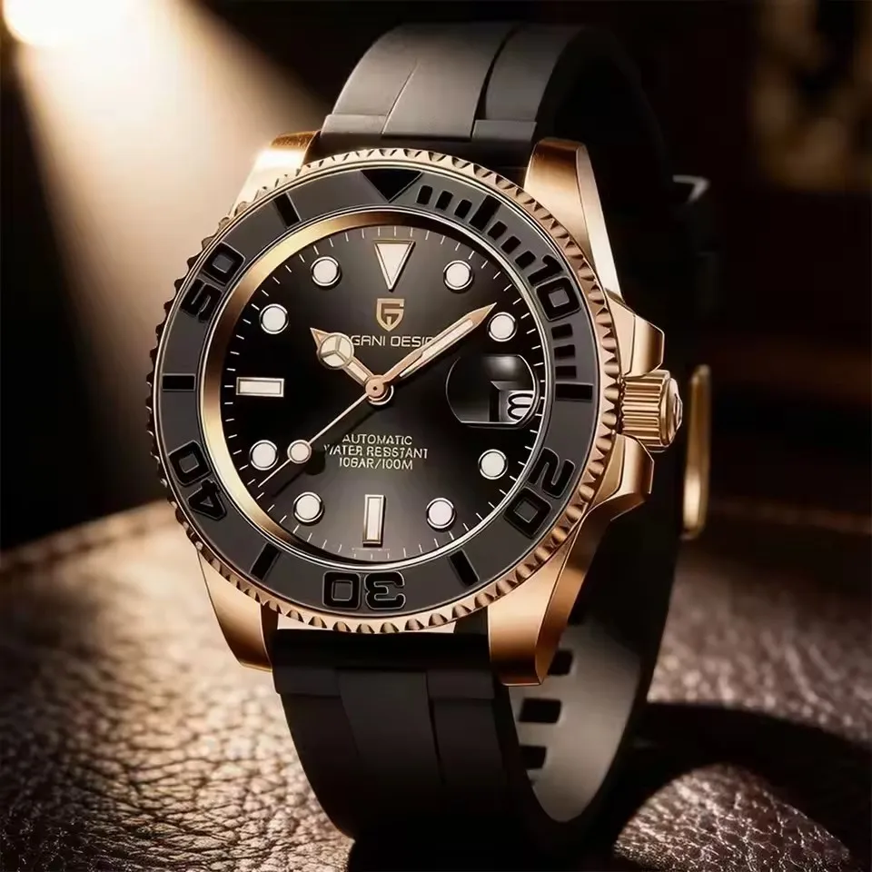 New PAGANI DESIGN 40MM AR Coating Ceramic bezel Luxury Men Mechanical Watch Stainless Steel Sapphire Glass Automatic Watch for men gift