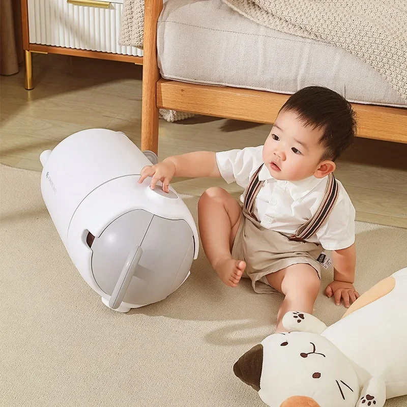Anti Odor Diaper Trash Can Cute Large Capacity Trash Bin Creative Design Portable Garbage Cans Baby Room Litter Bins With Lid