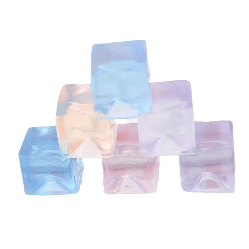 12pçs cubo de gelo quadrado sensorial brinquedo bola de estresse mochi squishies brinquedos de apertar para adultos crianças festa de verão brinquedos de alívio de estresse