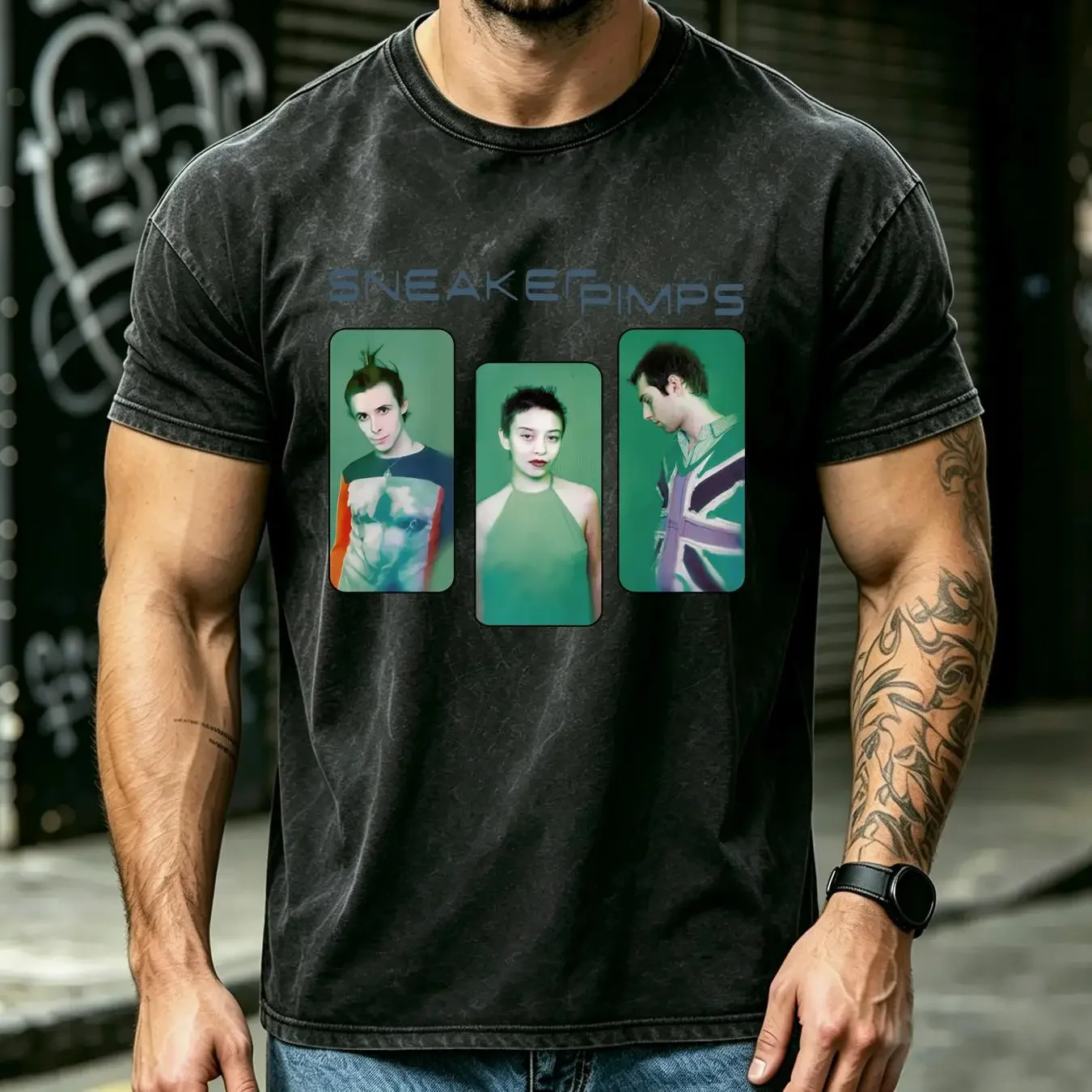 washed T Shirt Sneaker Pimps Band Concert For Fan All Size S To 5XL LL2087 long or short sleeves vintage Washed Casual