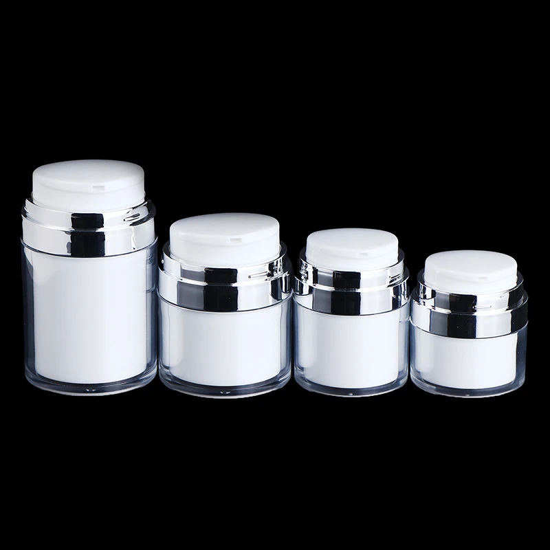 15/30/50/100ml Airless Pump Jar Empty Acrylic Cream Bottle Refillable Cosmetic Easy To Use Container Portable Travel Makeup Tool