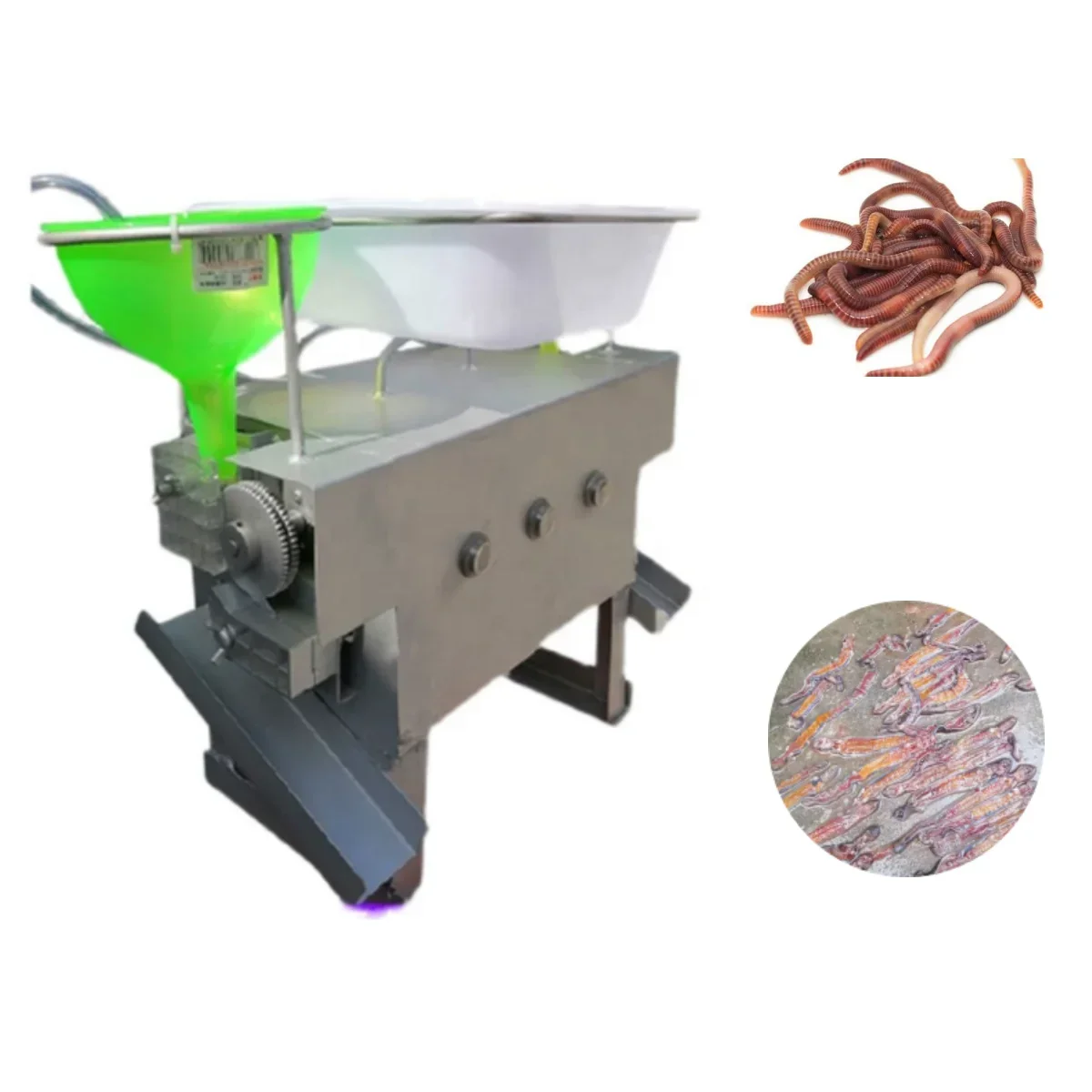 Mesin pembuka perut cacing tanah