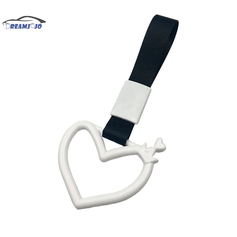 Colorful Car Tow Strap Tsurikawa Ring Heart JDM Train Bus Handle Hand Strap Styling Drift Charm Strap Auto Accessories