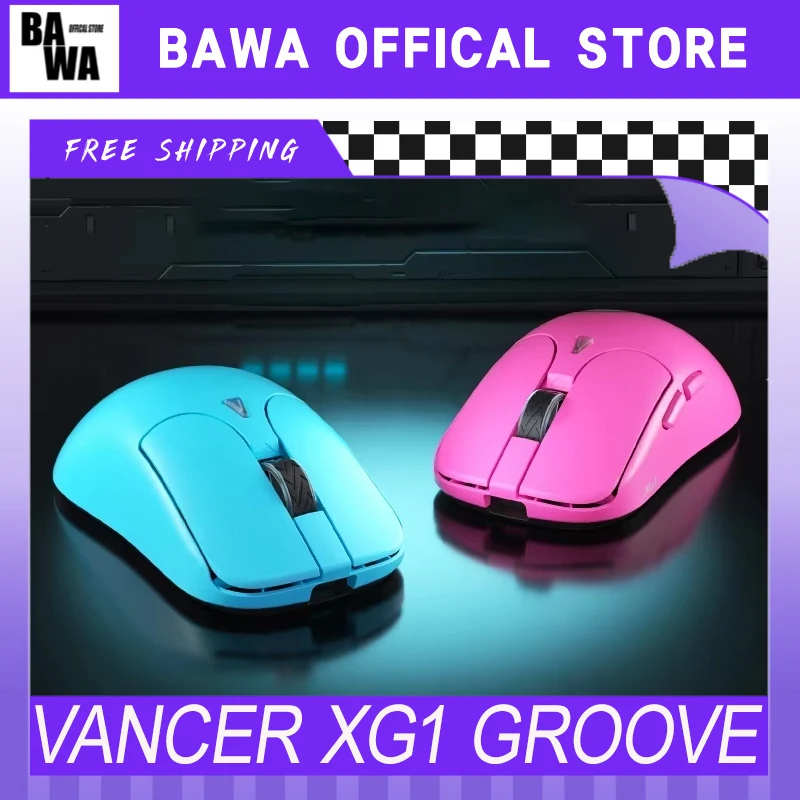 VANCER XG1 GROOVE Gaming Mouse Tri-mode Paw3395 Sensor Dual 8k Polling Rate Esports Customized Gaming Mouse Pc Gamer Accessories