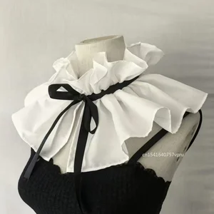 Chal de ropa de cuello falso desmontable para camisa o vestido de chal de lapas para la lopa con volantes para la dama chal 8 Mejores volantes del cuello de ventas - №4