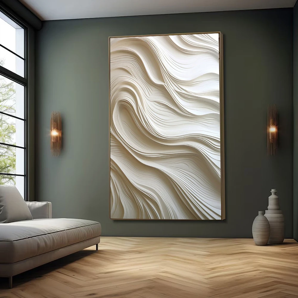 Abstraktes 3D-Strukturiertes Leinwandgemälde 3D-Vision Wandkunst Minimalismus Geometrie Poster Druck Büro Wohnzimmer Moderne Heimdekoration