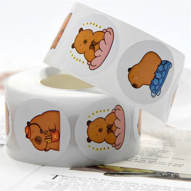 500pcs/Volume Cartoon Cute Capybara Sticker Decals Decoration DIY Phone Notebook Suitcase Laptop Fridge Kids Sticker