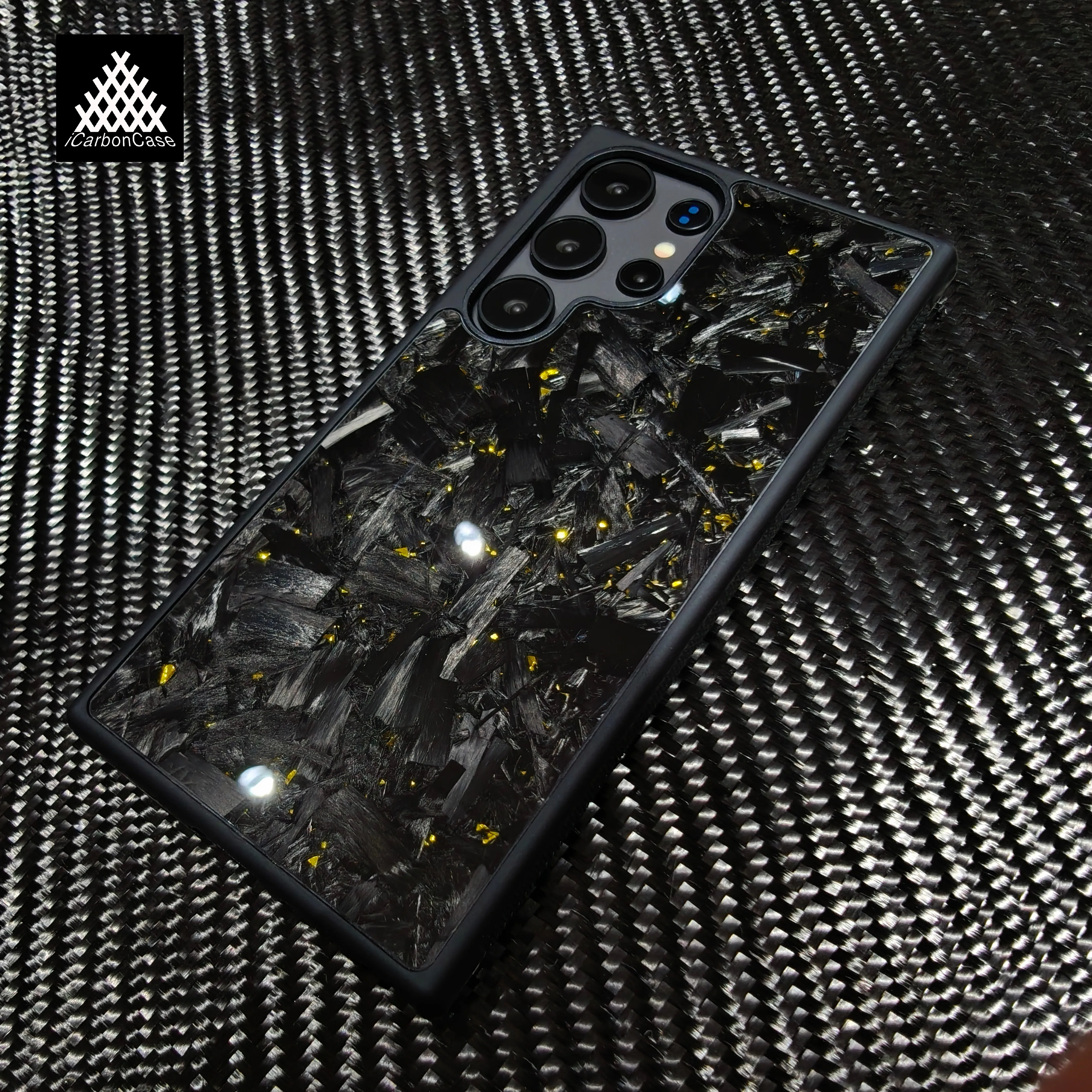 

Glossy Gold Magnetic Wireless Charging Forged Carbon Fiber Phone Case for Samsung Galaxy S21 S22 S23 S24 S25 Ultra With Magsafe
