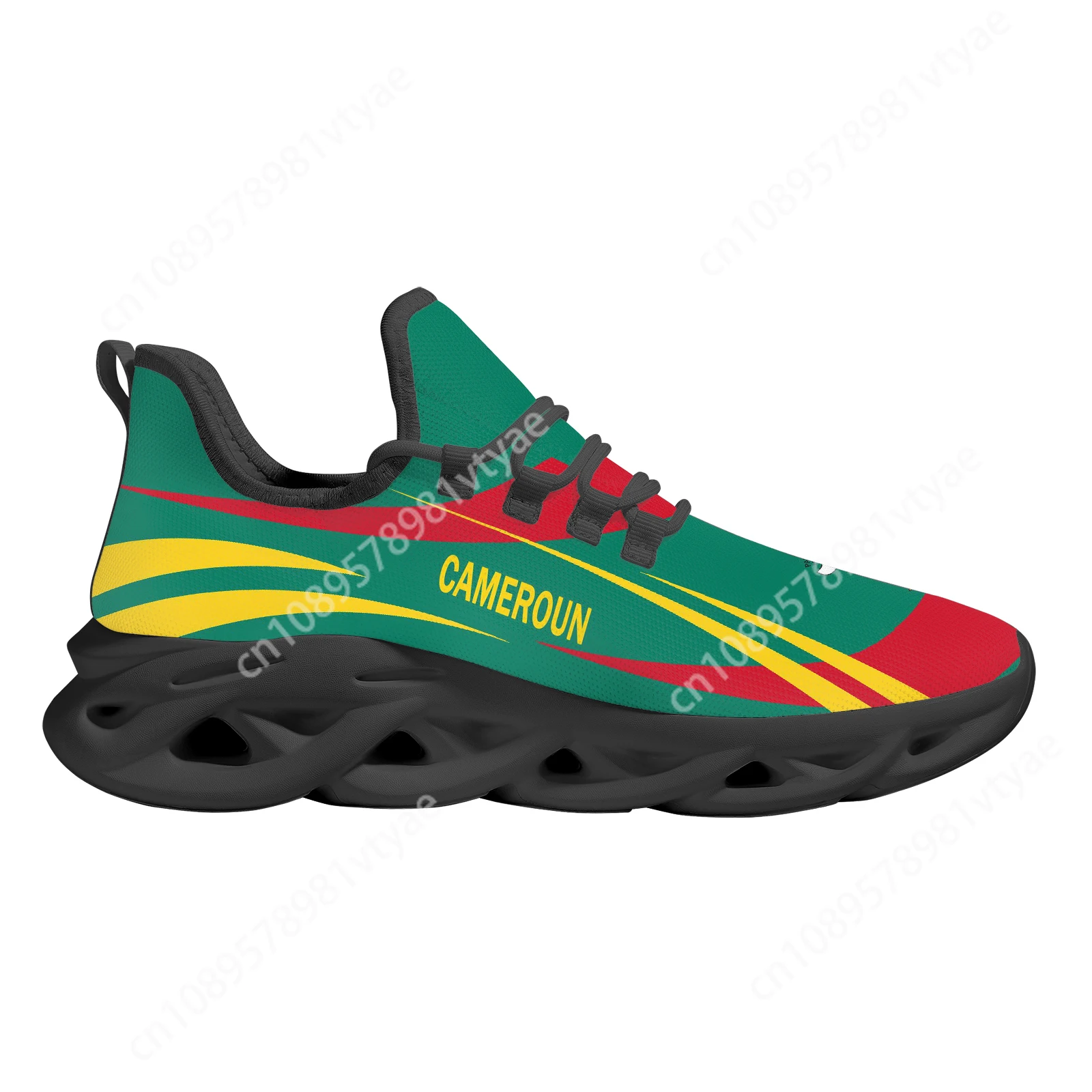 Zapatos de plataforma con estampado de bandera nacional para mujer, zapatillas de deporte transpirables de punto, diseño de bandera, hecho a medida