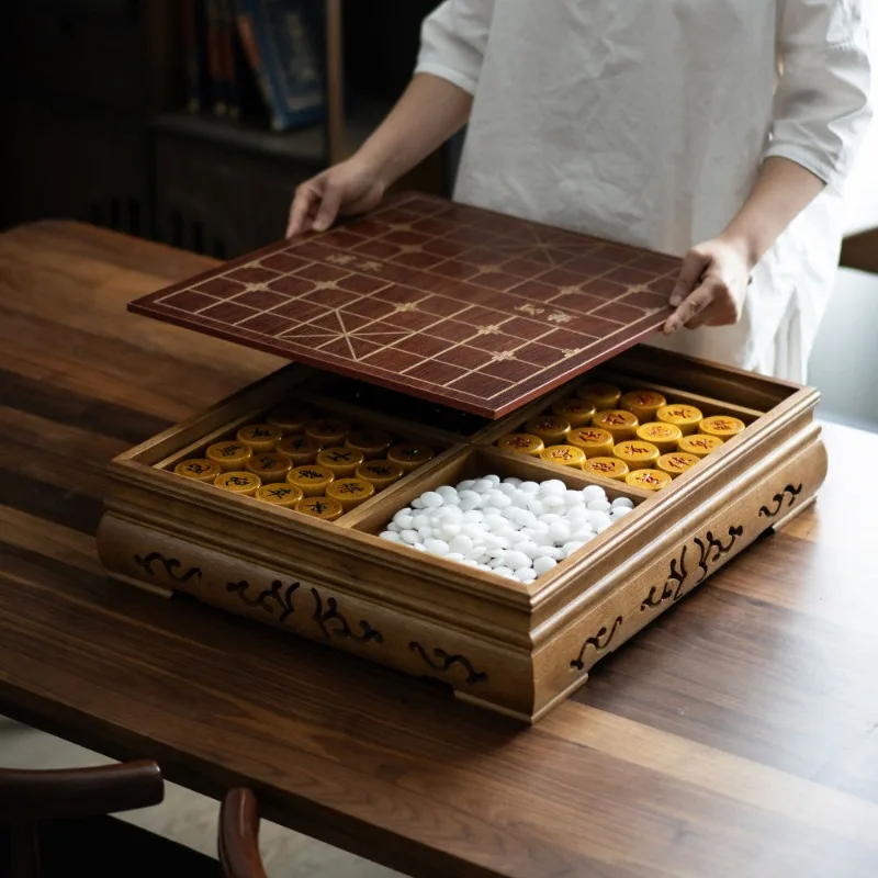 High-end walnut adult solid wood Go, Gobang board set Yunzi chess