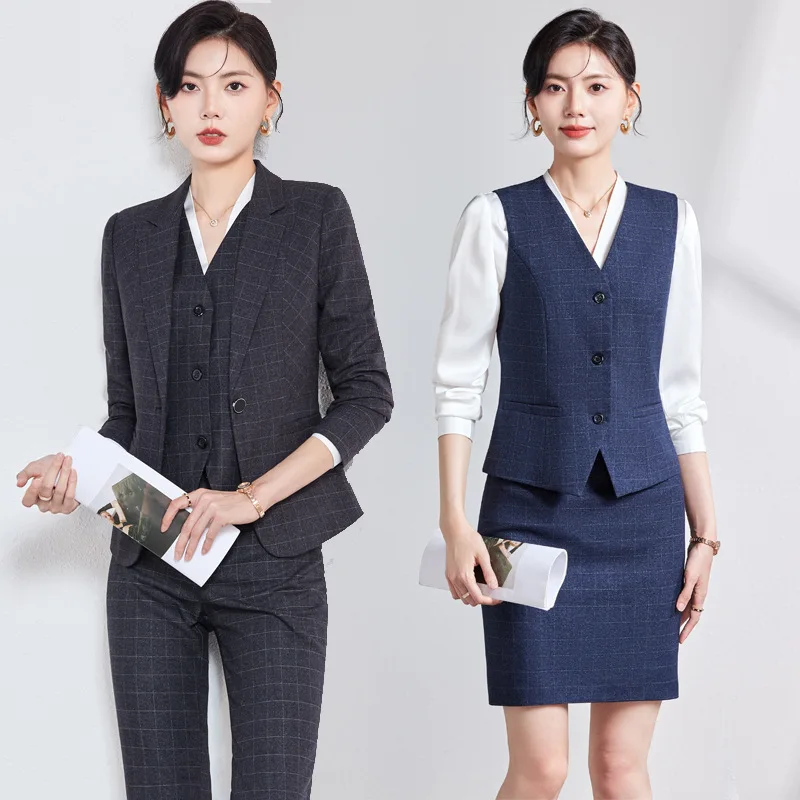 Front Desk Reception Business Suit Female Autumn High-End Stewardess Work Clothes Hotel Waiter Customer Service Beauty Salon Wor