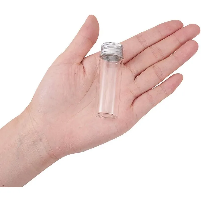 20 Pack 15ml/0.5oz Glass Bottles Sample Vials with Screwed Aluminum Caps for Wishing Message Bottle Sample Liquid Arts & Crafts