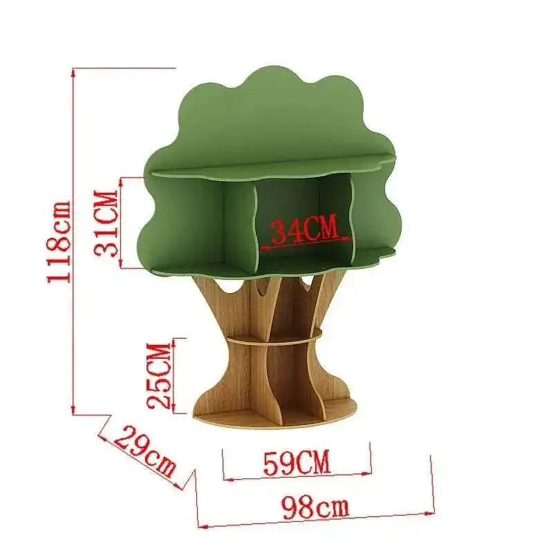 

Creative Cartoon Children Bookshelf Standing Tree Shaped Storage Rack Kindergarten Bookcase Decorative Display Cabinet Shelf