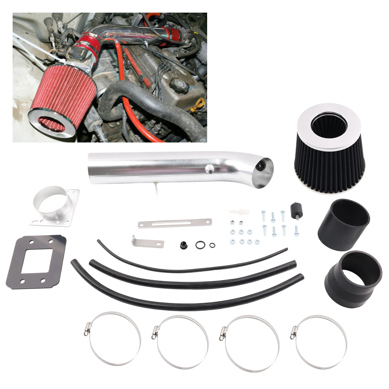 

Короткий комплект впуска холодного воздуха с высокопроизводительным фильтром для двигателя Toyota 4Runner Tacoma 2.7L L4 1995-1999 годов