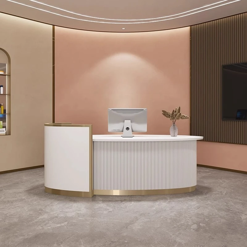Curved Executive Reception Desks Hotel Shelves Reception Desks Restaurant Organizers Mostrador De Tienda Commercial Furniture