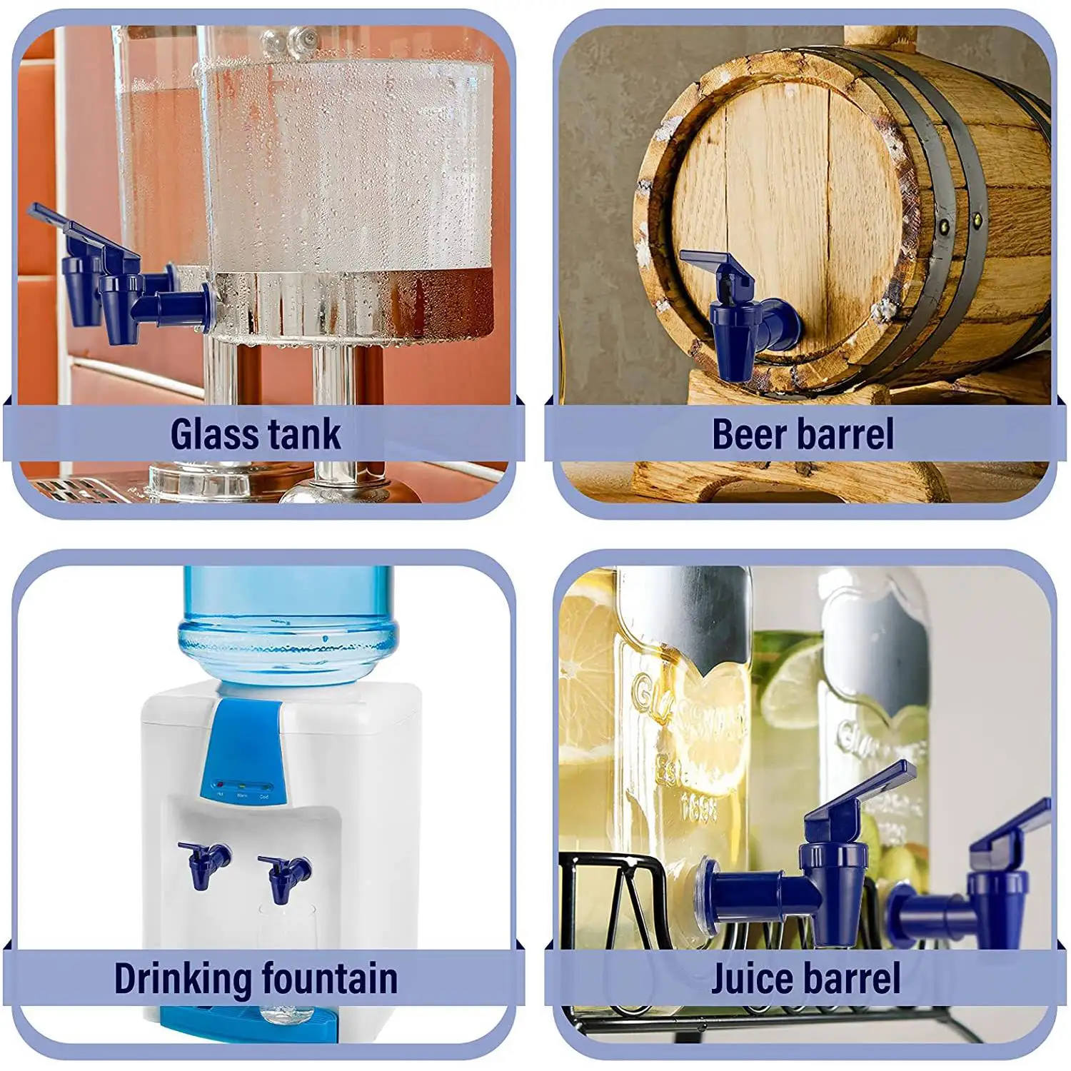 4 Pieces Replacement Cooler Faucet Water Bottle Jug, Dispenser Tap Set, Reusable Spigot Spout Water Beverage Dispenser A