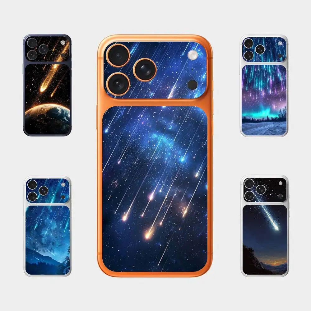 

Stunning meteor shower Plain Decal Skin for iPhone17 Pro Max Back Film Cover Wrap Screen Protector Anti-scratch Durable Sticker