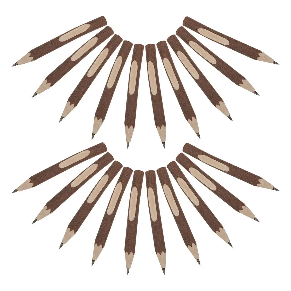 20Pcs Natural Wood Pencils Rustic Tree Branch Bark Smooth Writing School Art Party Bulk Novelty Camping Supplies
