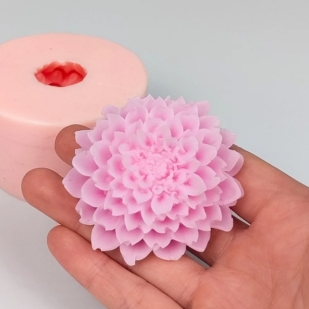 

3D Flower Dahlia Moulds Flowers Soap Molds Silicone Candle Mold Wedding Birthday Valentine's Day Clay Resin HC0623