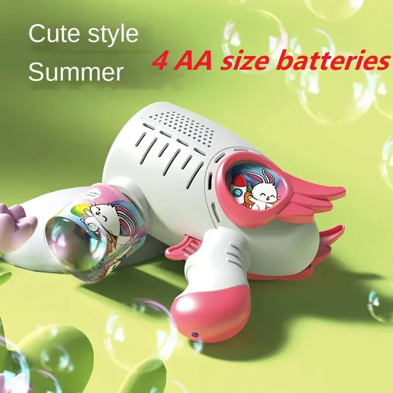 Electric Bubble Machine Flashing Light Music Automatic Bubble Blower Soap water Bubbles Maker Gun for Children Kid Outdoor Toys