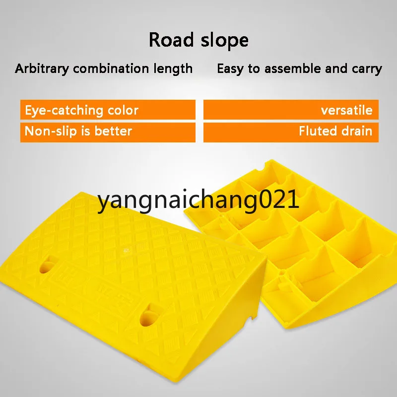 50*22*4cm Plastic PVC Road Slope Ramp Pad Portable Car Step Uphill Triangle Mat Curb Rubber