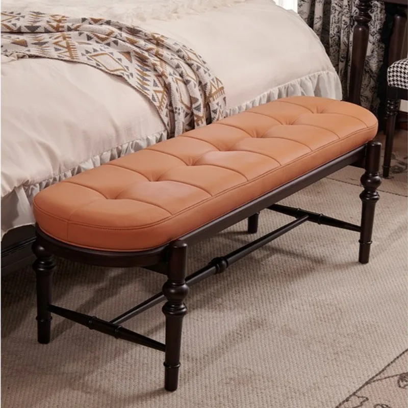 

American retro solid wood bedside stool bedroom bedside stool French medieval style