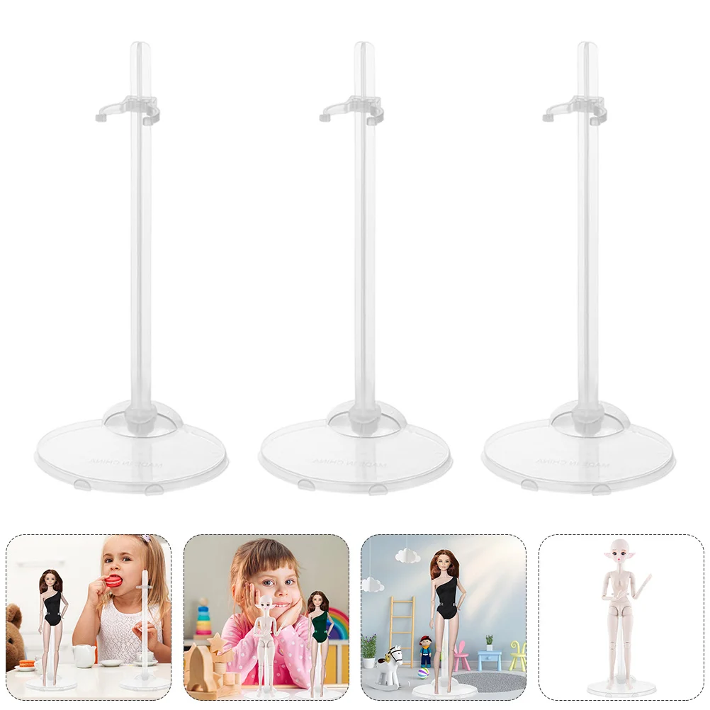 

12 Pcs Transparent Display Rack Kids' Room Tidy Stand Adjustable Bracket for Homemade Dolls Storage Clear Plastic for