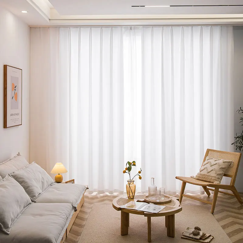 350cm /400cm/500cm Height Extra High Sheer Curtains for Living Room Non-See-Through White Privacy Light Filtering Curtains