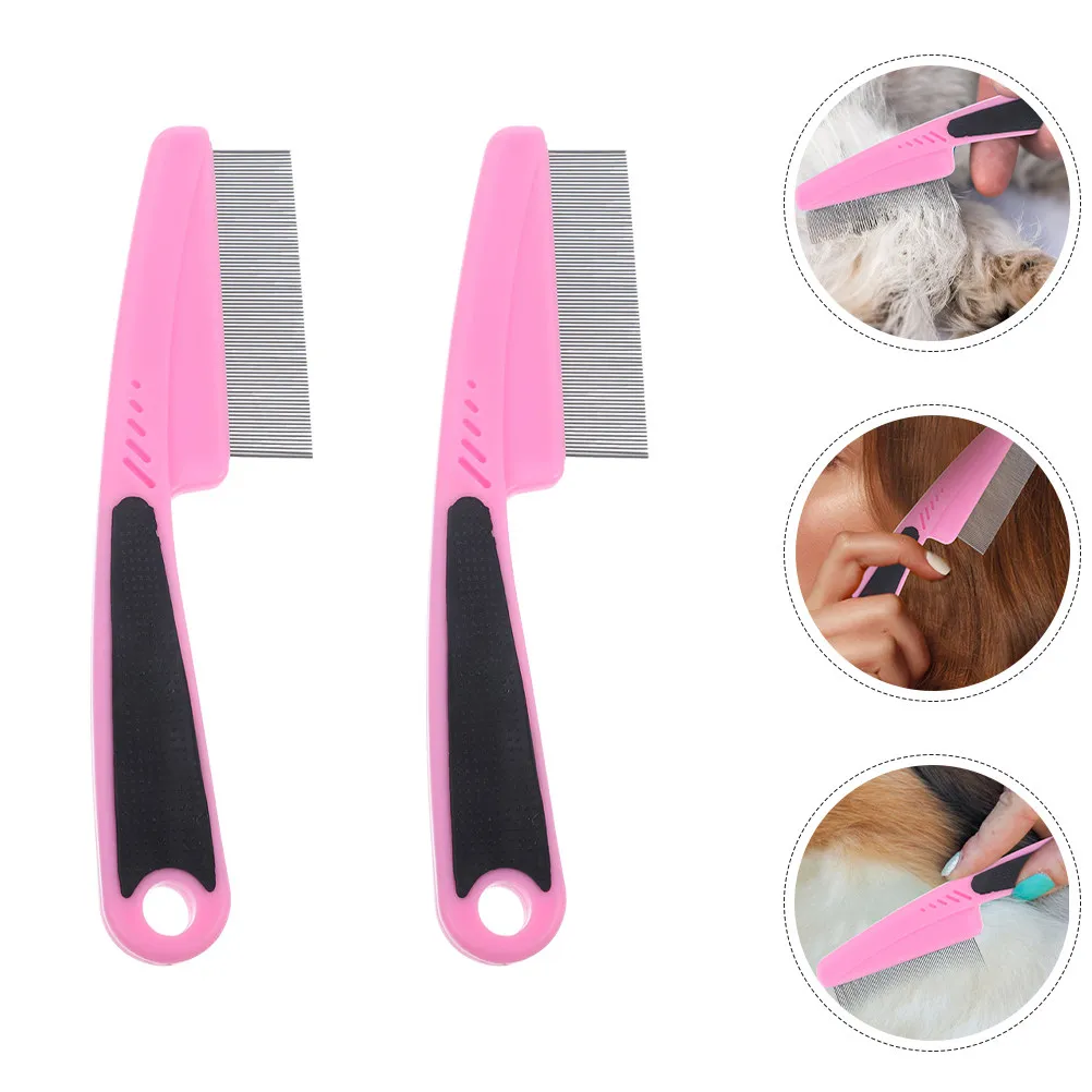 

Набор из 2 металлических расчесок с частыми зубьями из нержавеющей стали для кожи головы, для быстрого распутывания волос и удаления перхоти, для ежедневного использования