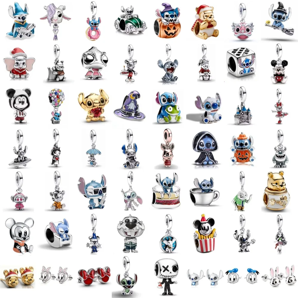 

Хит продаж: подвески в виде мультяшных животных (мышь, медведь, свинья), подходят для оригинальных браслетов, женские DIY-бусины, серьги-утки, аксессуары из серебра 925 пробы.