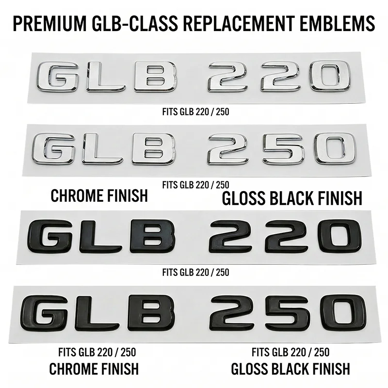 

Gloss Black Chrome GLB 220 GLB 250 Car Rear Trunk Emblem Badge Letter Sticker For Mercedes Benz GLB Class Accessories