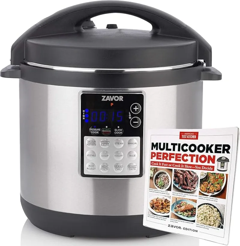 6 Quart Multi-cooker with America's Test Kitchen Multicooker Perfection Cookbook Stainless Steel Easy Healthy